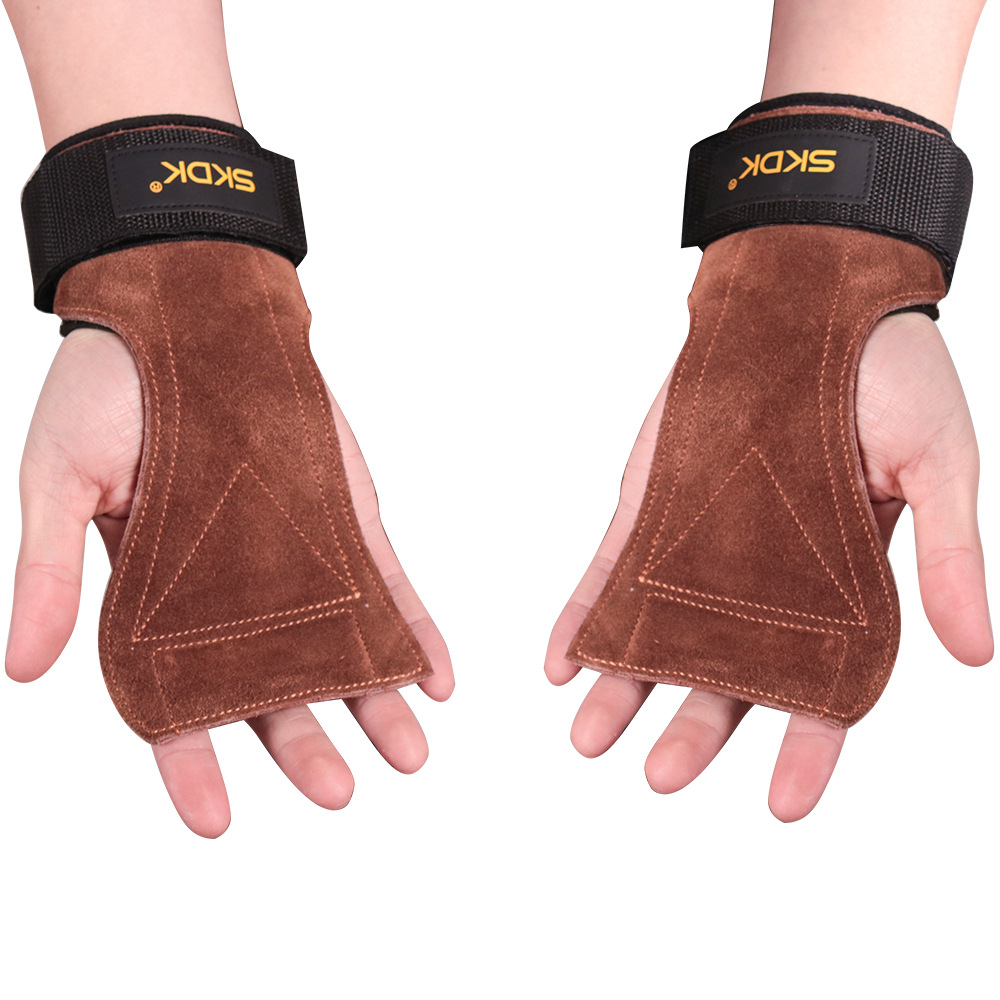 Premium padded leather gym grips