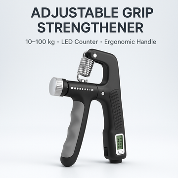 100KG Adjustable Grip Strength Trainer for Rehab - Classic Black