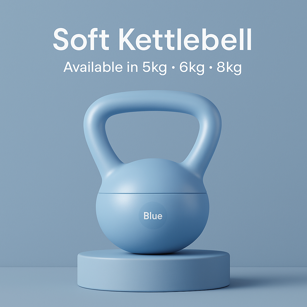 Kettlebell and Dumbbell Set for Home Fitness in blue