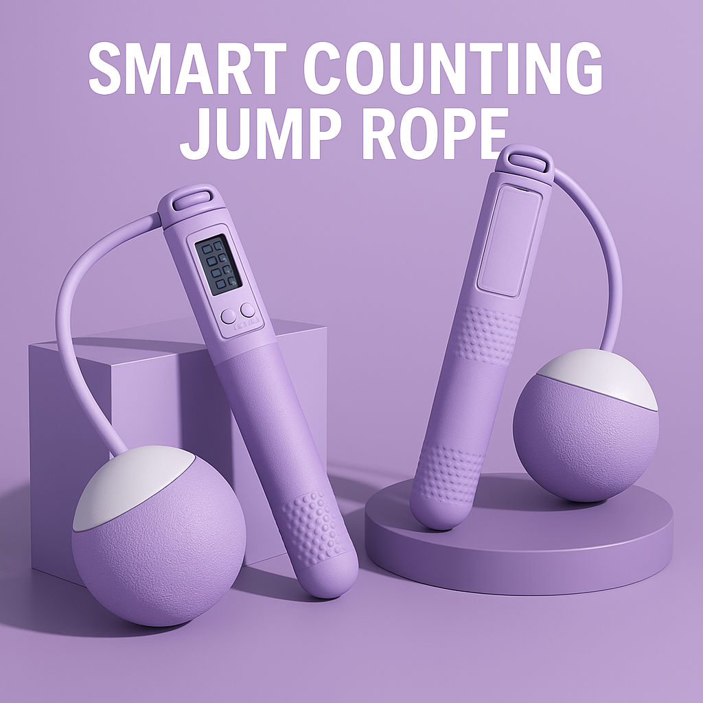 Smart weighted jump rope purple with counter
