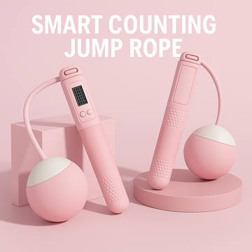 Smart weighted jump rope pink with counter