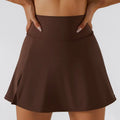 Brown breathable mini yoga skirt for fitness
