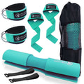 Green Barbell Pad Set with Ankle Strap for glute workouts