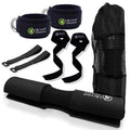 Black Barbell Pad Set with Ankle Strap for hip thrusts