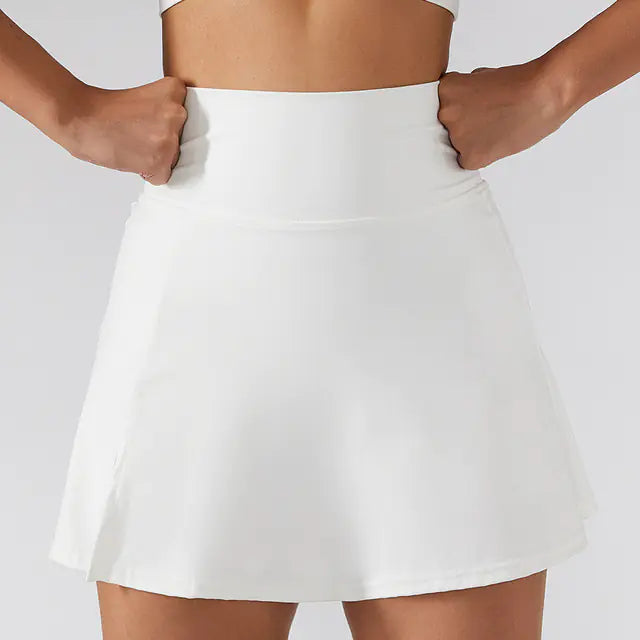 White breathable mini yoga skirt for women