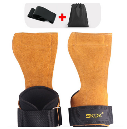 Premium padded leather gym grips