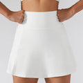 White breathable mini yoga skirt for women